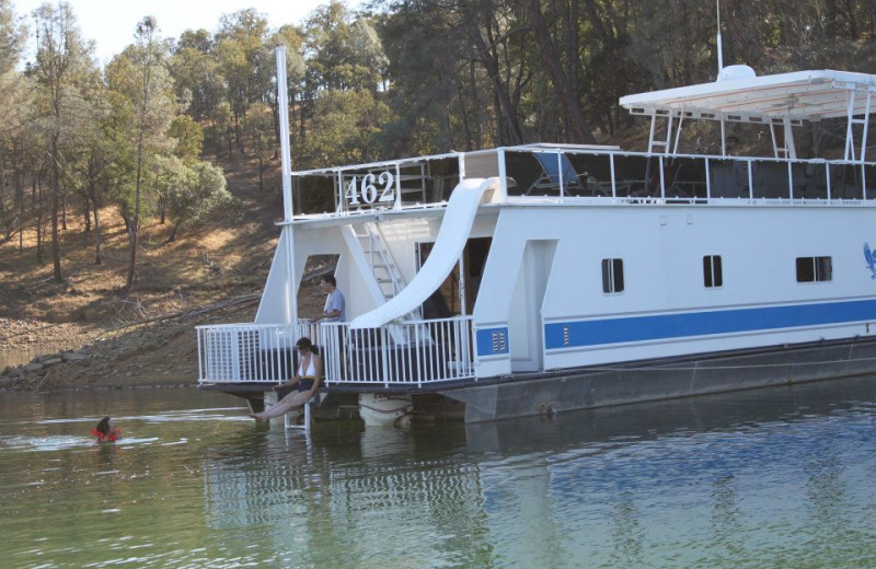 Houseboat exterior at Pleasure Cove.