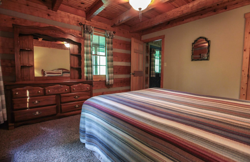 Chalet bedroom at Old Man's Cave Chalets.
