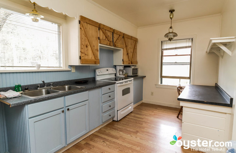 Cabin kitchen at Birchcliff Resort.