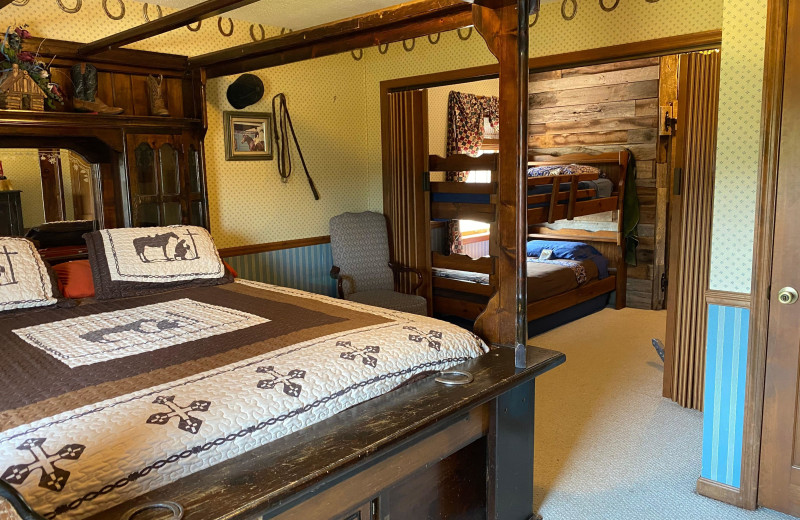 Guest bedroom at A Tennessee Dude & Guest Ranch.