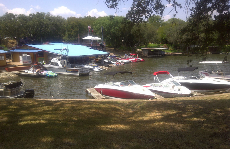 The marina at Lake LBJ Resort & Marina.