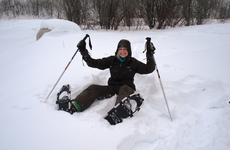 Snowshoeing at Grand Ely Lodge.