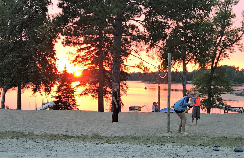 Volleyball court at Lakewood Lodge.