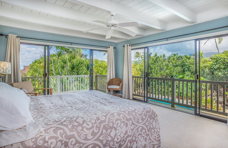 Rental bedroom at Hawaiian Vacation Rentals.