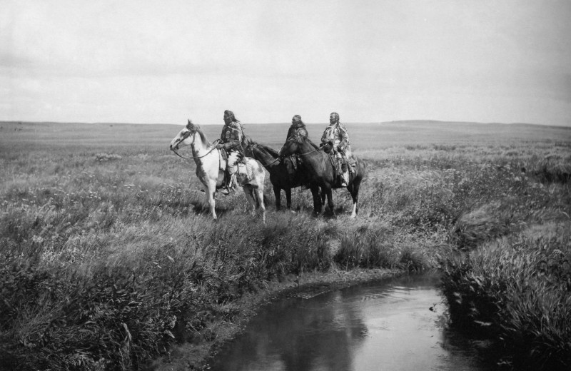 Historic photo of Native Americans at Izaak Walton Inn.