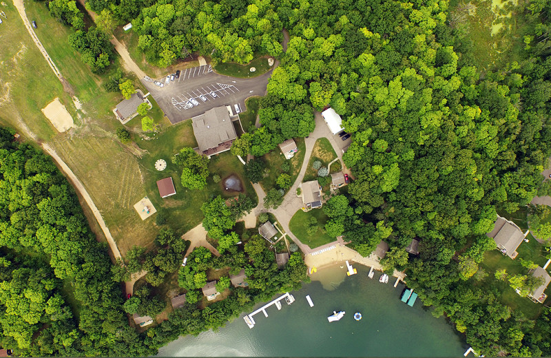 Aerial view of East Silent Lake Resort.