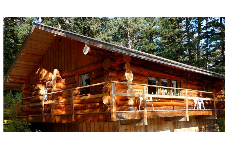 Cabin exterior at Afognak Wilderness Lodge.