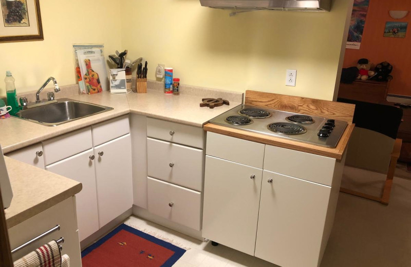 Kitchen at Bear Cub Lodging.