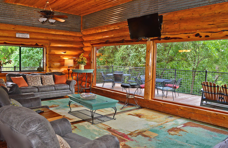 Rental living room at Log Country Cove.
