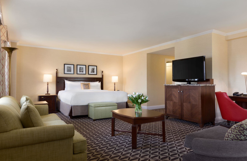 Guest room at Fairmont Le Manoir Richelieu.