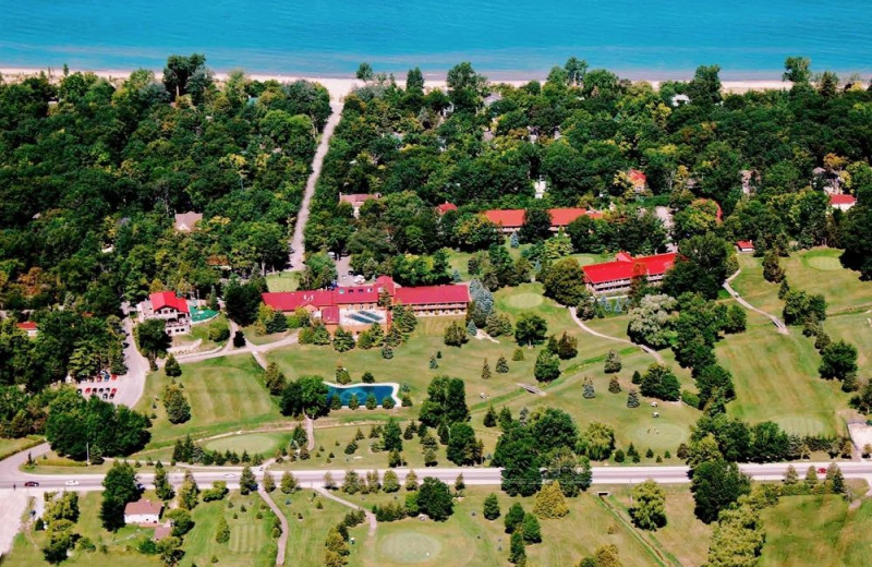 Aerial view of Oakwood Resort.