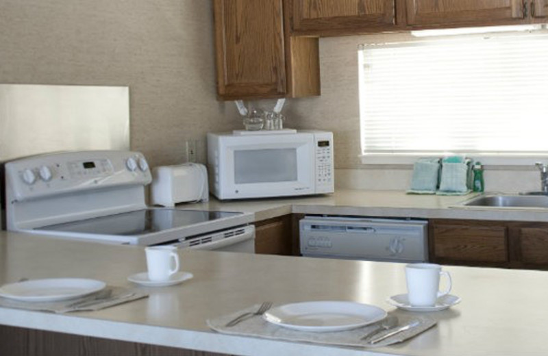 On suite kitchen at Fernwood Resort.
