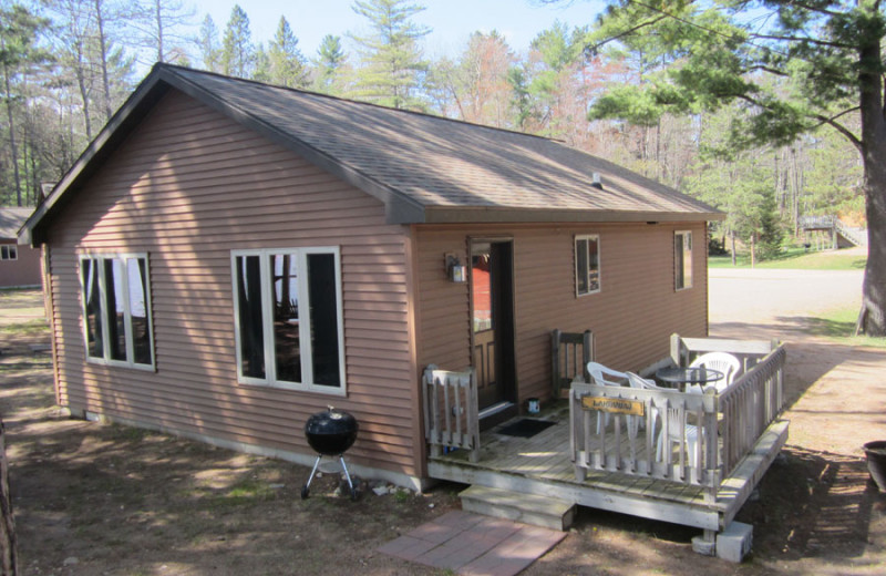 Cabin exterior at Idle Hours Resort.