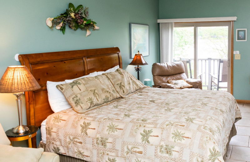 Guest bedroom at The Lighthouse Lodge.