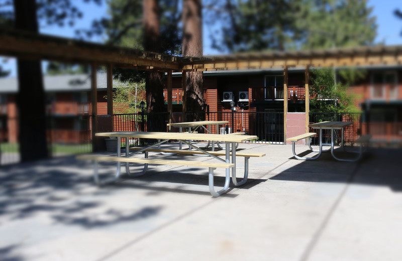 Patio at Blue Lake Inn at Tahoe.