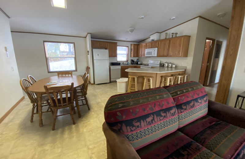 Cottage interior at Popp's Resort.