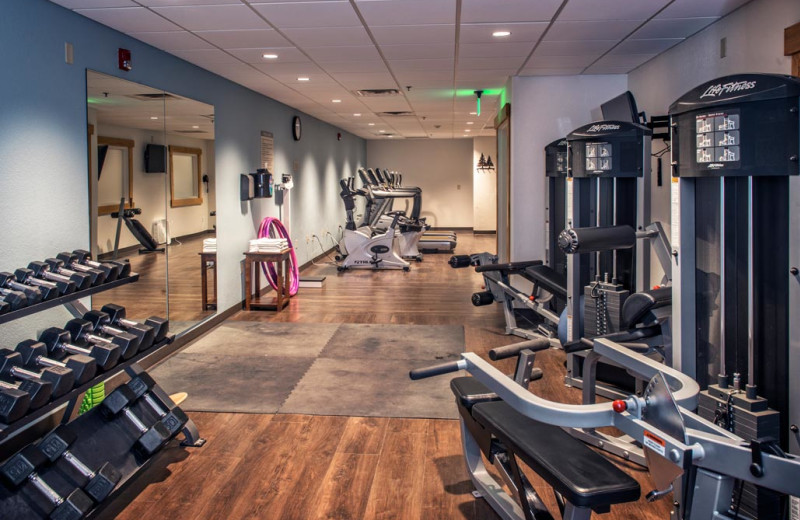 Fitness room at Grand Timber Lodge.