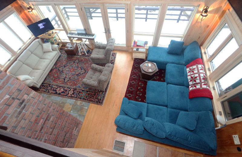 Rental living room at Stowe Country Homes.