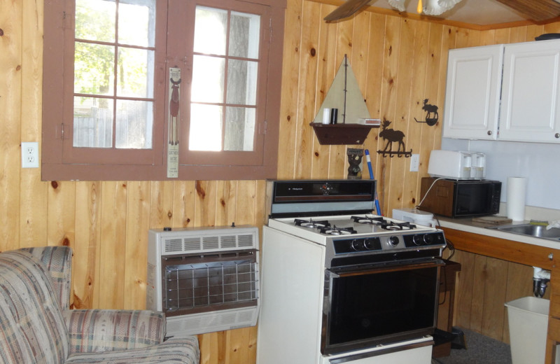 Cabin kitchen at Twin Oaks Resort & RV Park.