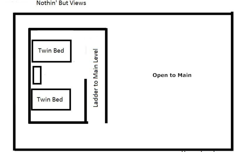 The loft is accessed by a sturdy staggered ladder.