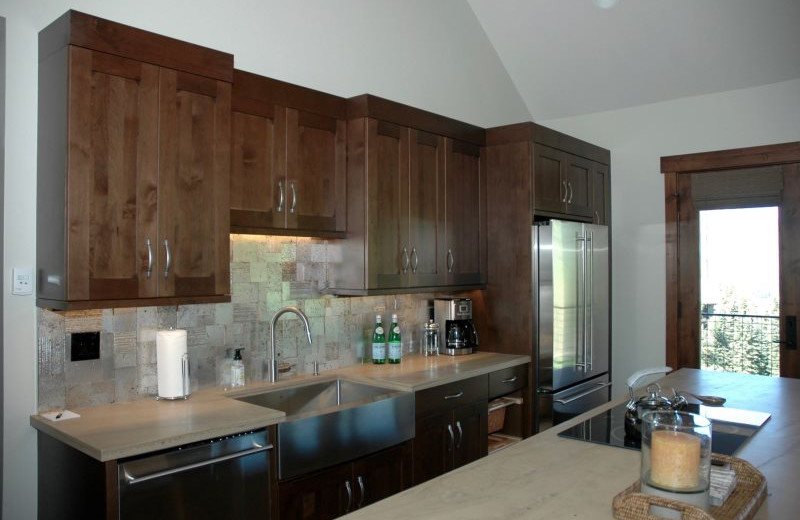 Rental kitchen at Alpine Getaways.