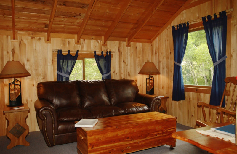 Cabin living room at Elk Mountain Ranch.