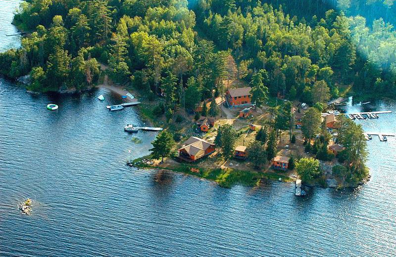 Aerial view of Pine Point Lodge.