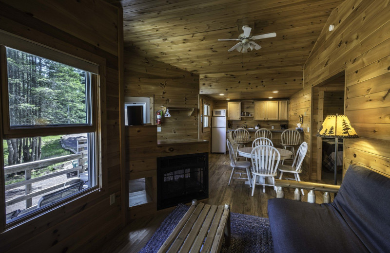 Cabin living room at Stonegate on Superior.