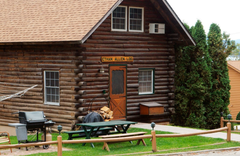 Cabin exterior at Trout House Village Resort.