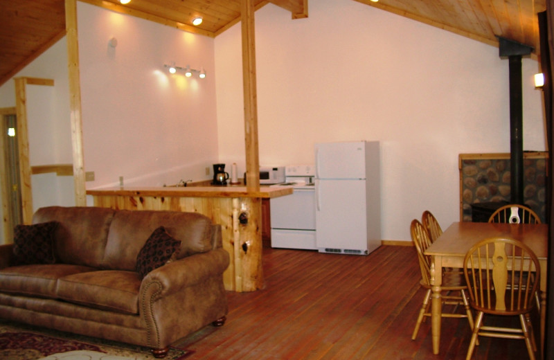 Cabin interior at Galloup's Slide Inn.