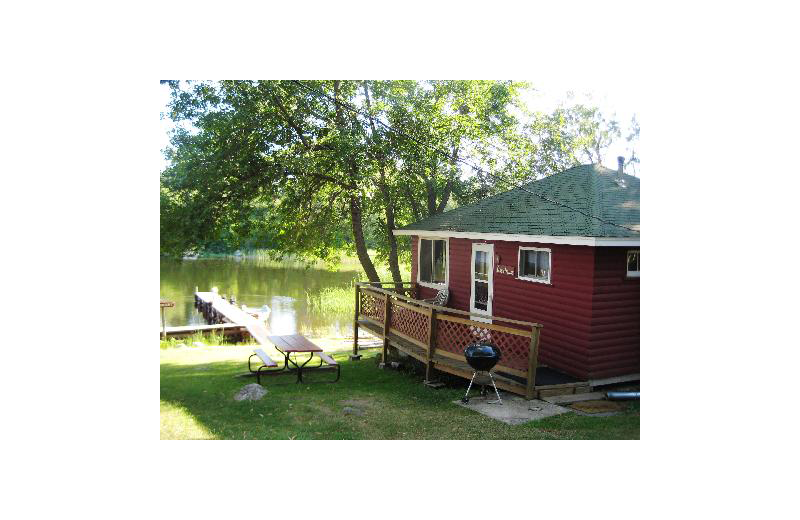 Cabin exterior at Birch Grove Resort.