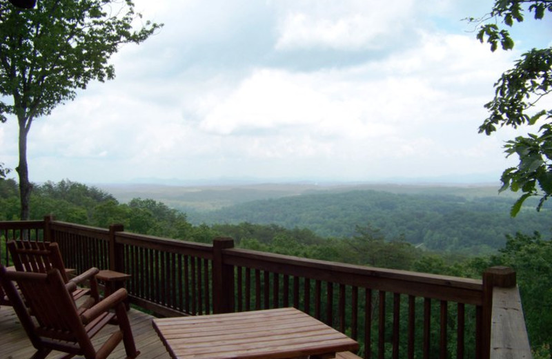 Deck view at Southern Comfort Cabin Rentals.