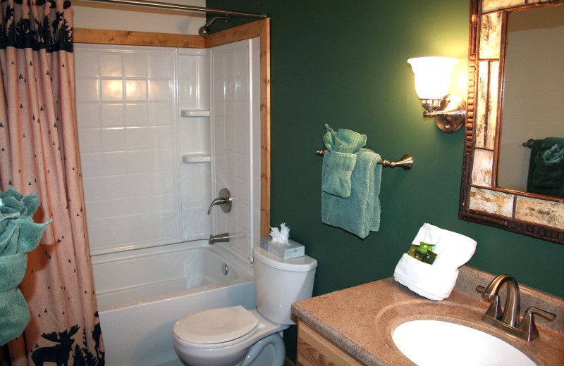 Guest bathroom at Fawn Valley Inn.