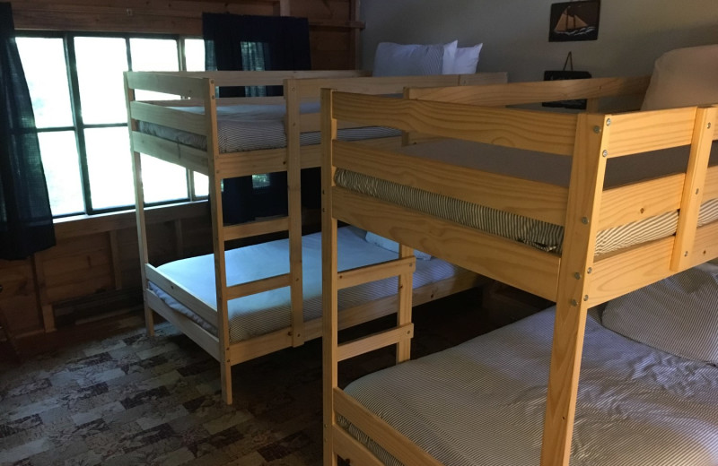 Cabin bunk beds at Linekin Bay Resort.