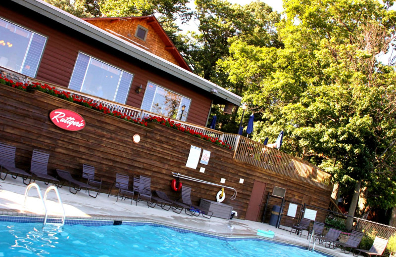 Outdoor pool at Ruttger's Bay Lake Lodge.