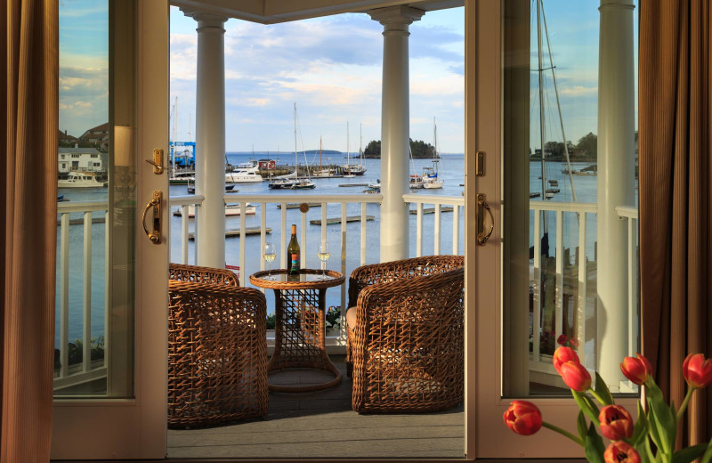 Guest balcony at Grand Harbor Inn.