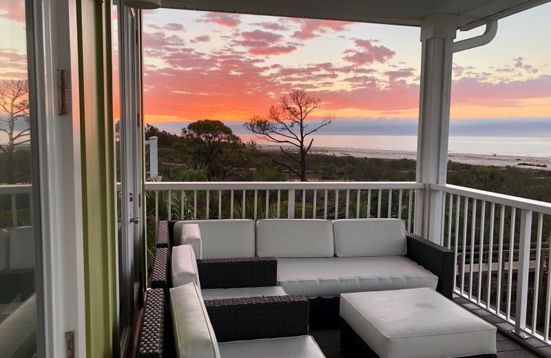 Rental deck at Teresa's Beach Homes.