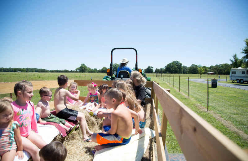 Wagon ride at Long Lake Resort.