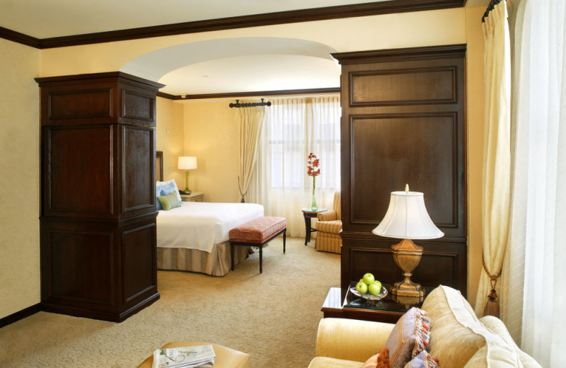 Guest room at Hotel DuPont.