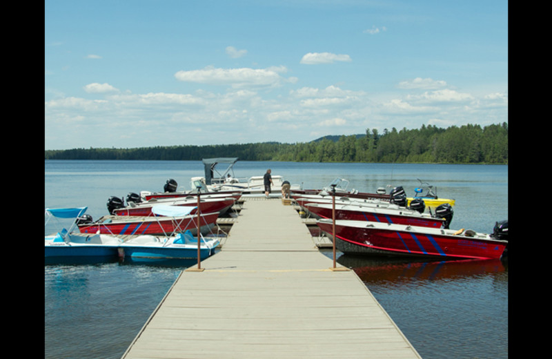 Boats at Obabika Resort.