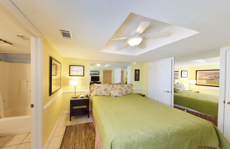 Rental bedroom at Coastal Properties.