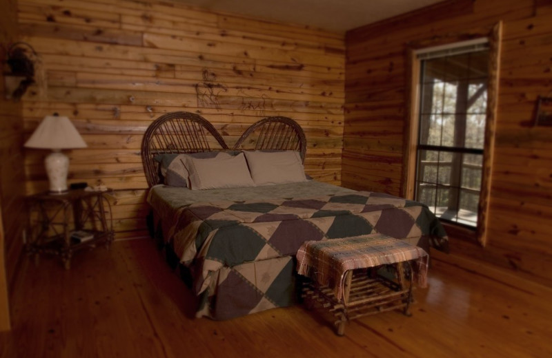 Cabin bedroom at Silver Ridge Resort.