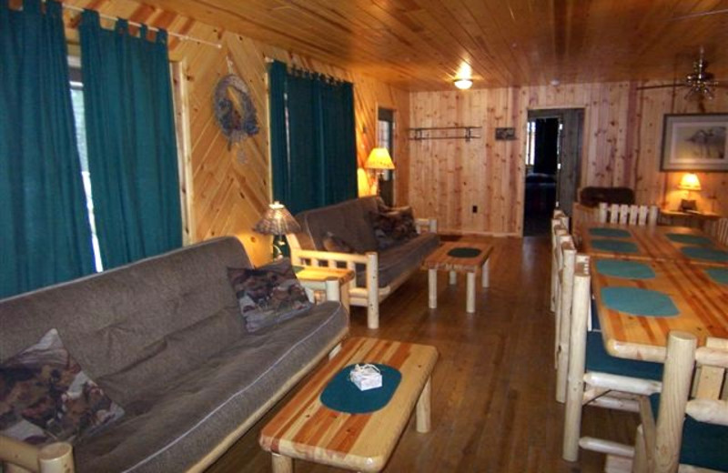 Cabin living room at Ash-Ka-Nam Resort.