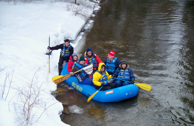 Winter rafting at Northwoods Lodge.