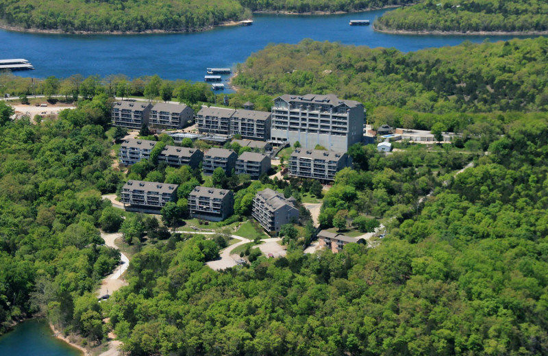 Aerial view of Treehouse on the Lake.