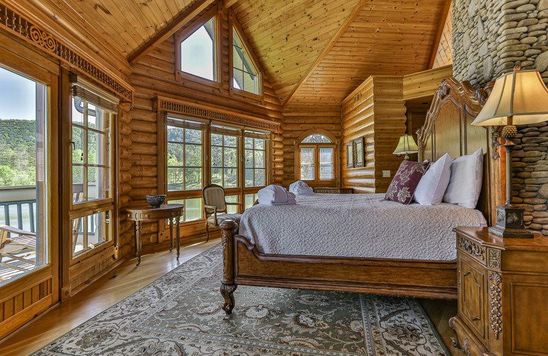 Rental bedroom at Mountain Oasis Cabin Rentals.