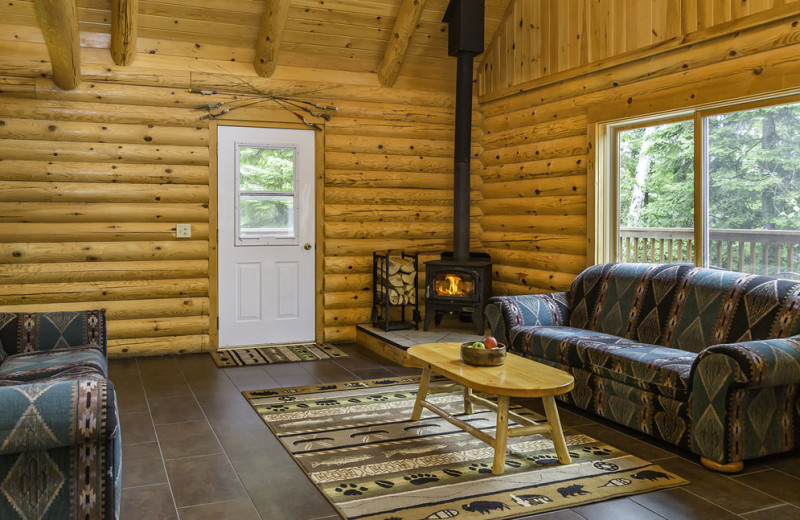 Cabin living room at White Eagle Resort.