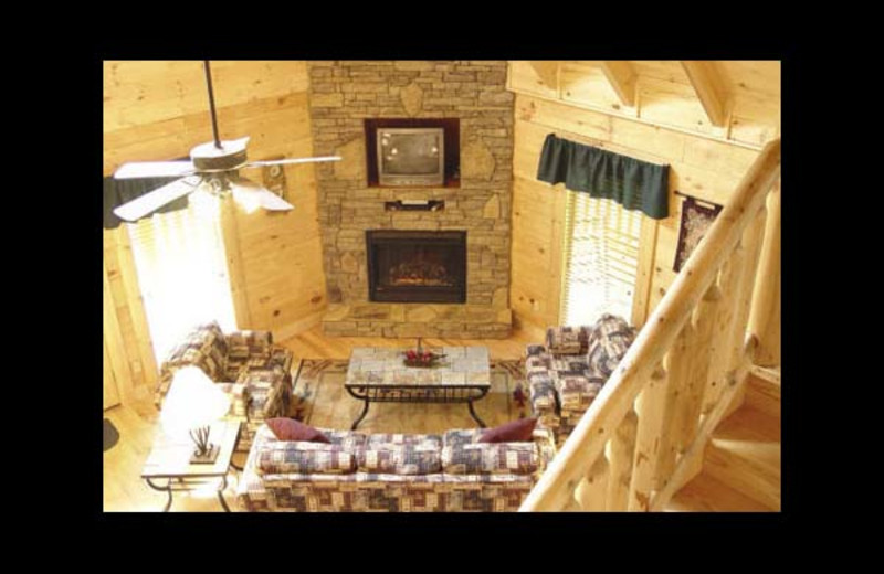 Cabin living room at Eden Crest Vacation Rentals, Inc. - Quittin Time.