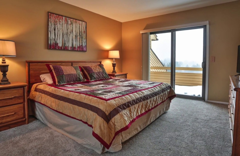 Guest bedroom at Trout Creek Vacation Condominiums.