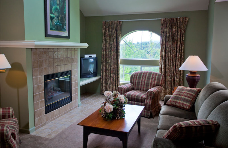 Guest living room at Fernwood Resort.